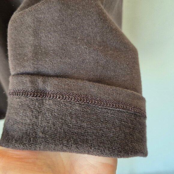 EUC EILEEN FISHER Terry Fleece Lined Raglan Sleeve Boxy Tunic Top Tencel Brown - Picture 5 of 12